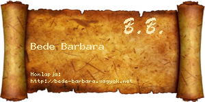 Bede Barbara névjegykártya